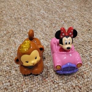 VTech Go! Go! Smart Wheels Vehicles: Minnie Mouse Car and Brown Monkey